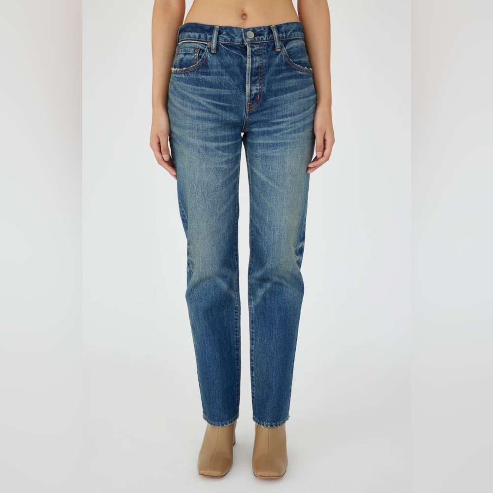 Moussy Vintage mv Walnut Straight Leg Jeans in Dark Blue, size 28